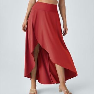 Breezeful™ High Waisted High Low Ruffle 2-in-1 Flowy Quick Dry Casual Maxi Skirt
